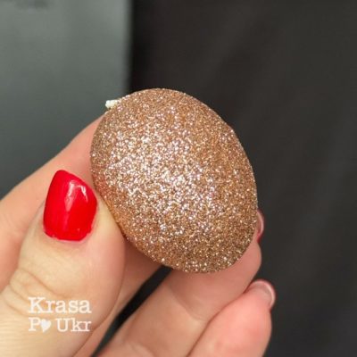 Яйце в глітері для великоднього декору - 4 см - рожева бронза