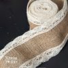 #194 Стрічка-мішковина 6 cм з мереживом по кантах, 2 м