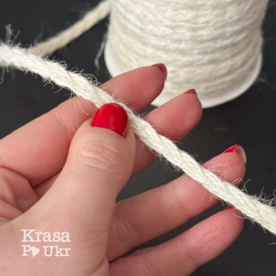 #199 Декоративна мішковинна “косичка” 0,8 см (1 м або 10 м)