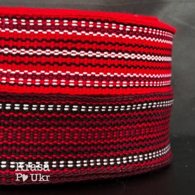 Українська крайка 5 см для декору, етно декор - червона або бордова