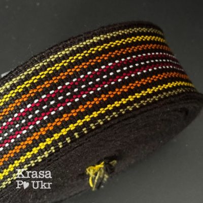 Українська крайка 5 см «Карпатський орнамент» у теплих відтінках