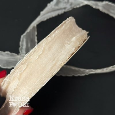 "Хвиляста" органза у молочному кольорі, 2,5 см см (ціна за 1 м або рулон 18 м)