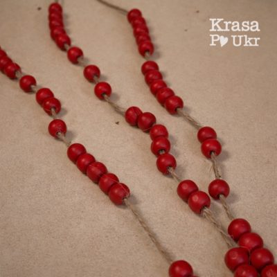 Декоративні буси для великодніх кошиків та декорацій - червоні