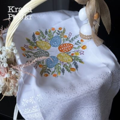 #347-24|08 Пасхальна вишита серветка 72*30 см “Весняні писанки”