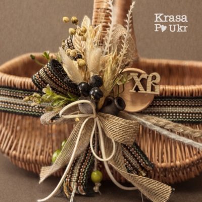 Декор на великодній кошик у етно стилі