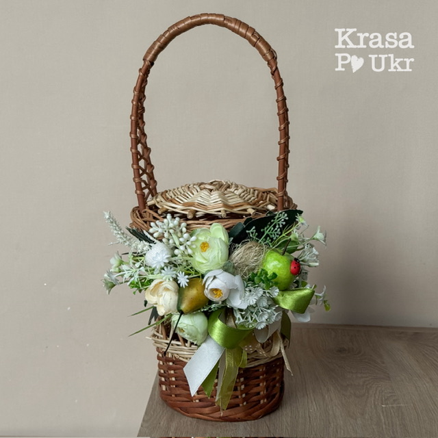 Плетений кошик під 1 л баночку меду або води Krasa Po Ukr Плетений кошик під 1 л баночку меду або води