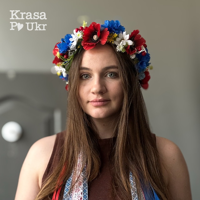 Вінок на голову з великих польових квітів, дизайн “польова німфа” №1 3