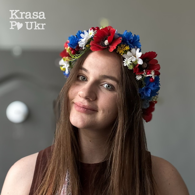 Вінок на голову з великих польових квітів, дизайн “польова німфа” №1 1 Вінок на голову з великих польових квітів, дизайн “польова німфа” №1