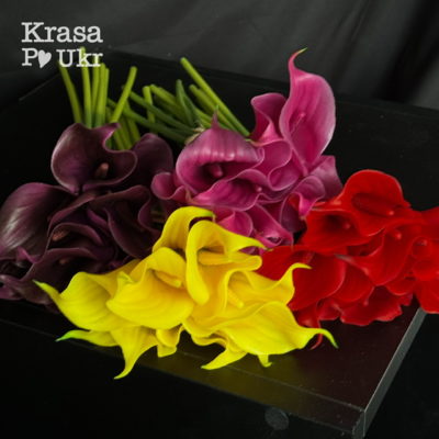 Латексные каллы разных цветов для флористики и декора