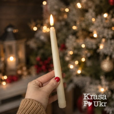 Лед свічка на батарейках (24 см)