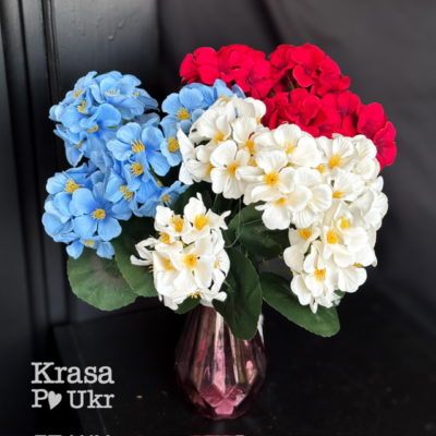 Искусственная гортензия в трех цветах для композиций и декора